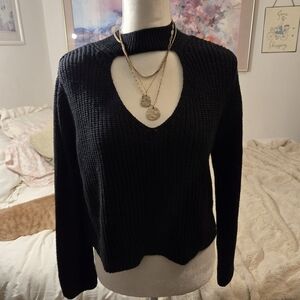 Fashion Nova Women's V-Neck Black Sweater
